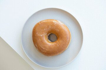 original donut on white background