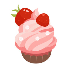 cupcake with strawberry.