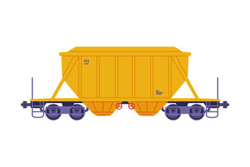 Train Wagon with Freight and Cargo Vector Illustration