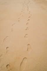 Fototapeta na wymiar Couple footprints on the beach
