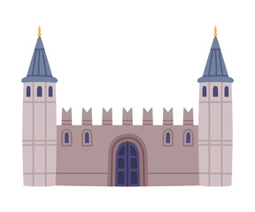 Gate of Salutation with Castellation Wall and Towers as Turkey Building Vector Illustration