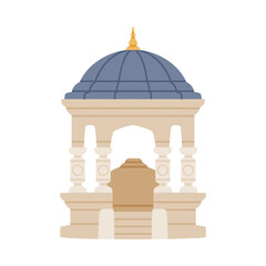 German Fountain Gazebo as Turkey Building Vector Illustration