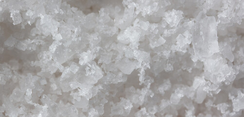 White ground salt as background.