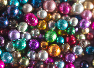 Multicolored beads as an abstract background.