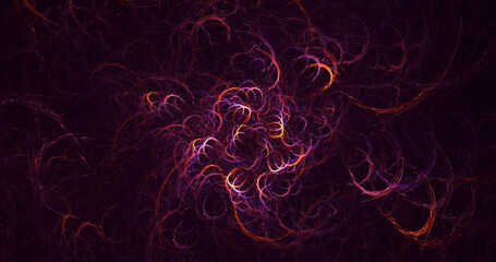 3D rendering abstract multicolor technology fractal light background