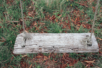 old timber and rope swing