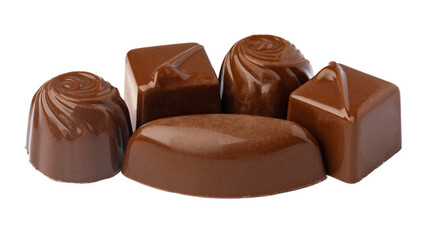 Chocolate sweets on a white background