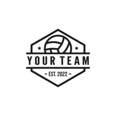 Volleyball team emblem logo design vector illustration