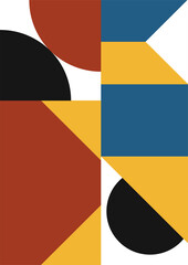 Flat bauhaus memphis geometric colorful abstract design background