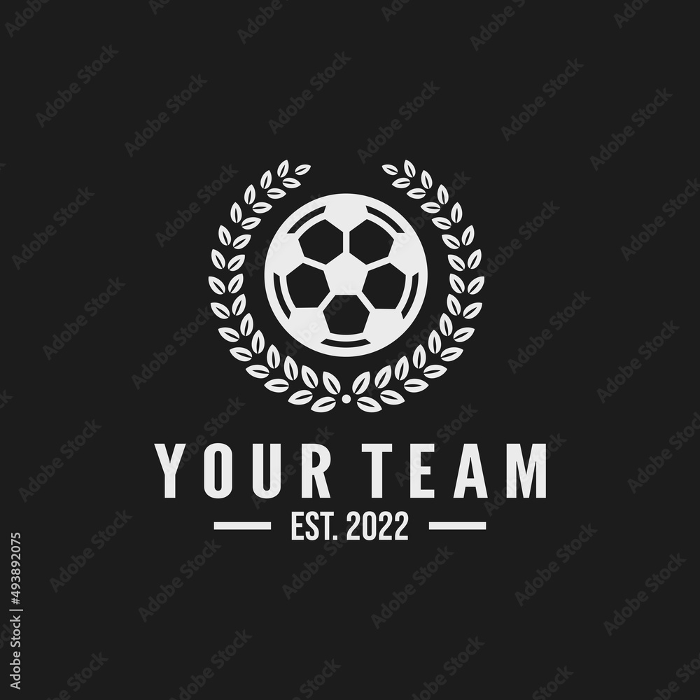 Wall mural soccer team emblem logo design vector illustration