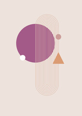 Flat bauhaus memphis nature colorful abstract design background