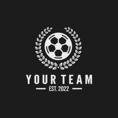 Soccer team emblem logo design vector illustration