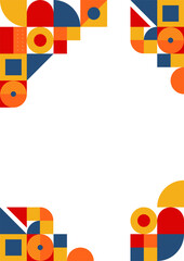 Colorful bauhaus memphis abstract design background