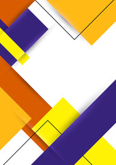 Modern bauhaus memphis purple and yellow colorful abstract design background