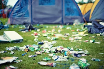 Fototapeten The effects of a festival. Shot of garbage at a festival. © Tasneem H/peopleimages.com