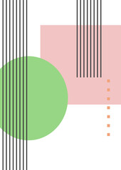 Vintage bauhaus memphis geometric colorful abstract design background