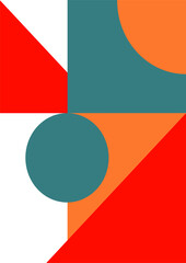 Vintage bauhaus memphis geometric colorful abstract design background