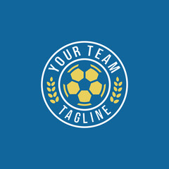 Soccer team emblem logo design vector illustration