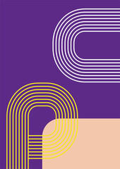 Obraz premium Vintage bauhaus memphis geometric colorful abstract design background