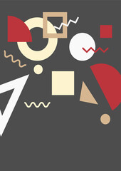 Vintage bauhaus memphis geometric colorful abstract design background