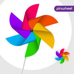 illustrated windmill (pinwheel) isolated on white background