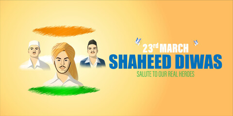 vector illustration for patriotic concept banner for 23 march Shaheed Diwas