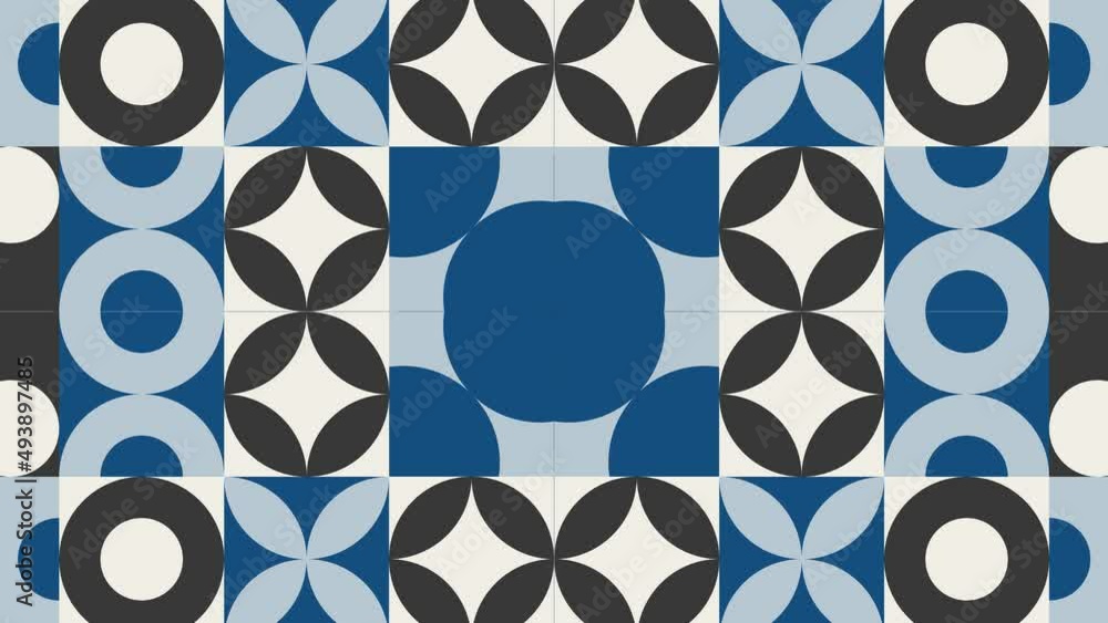 Aufkleber abstract multicolor dynamic pattern. endless motion graphic mosaic in flat design. seamless loop geo