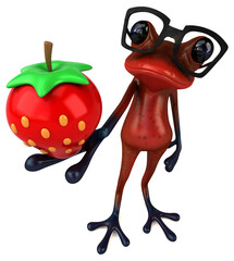 Fun red frog - 3D Illustration