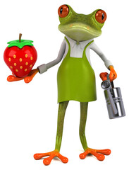 Fun frog gardener - 3D Illustration