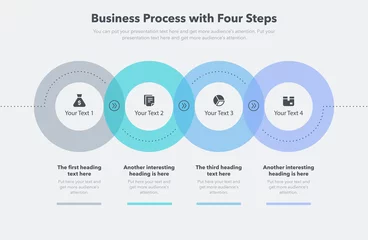 Fotobehang Modern business process template with four steps. Easy to use for your website or presentation. © tomasknopp