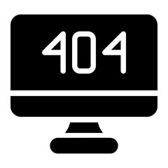 404 error glyph icon