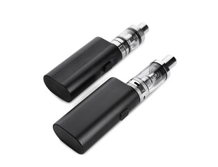 Electronic cigarettes on white background. Smoking alternative