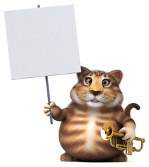 Obraz premium Fun cat - 3D Illustration