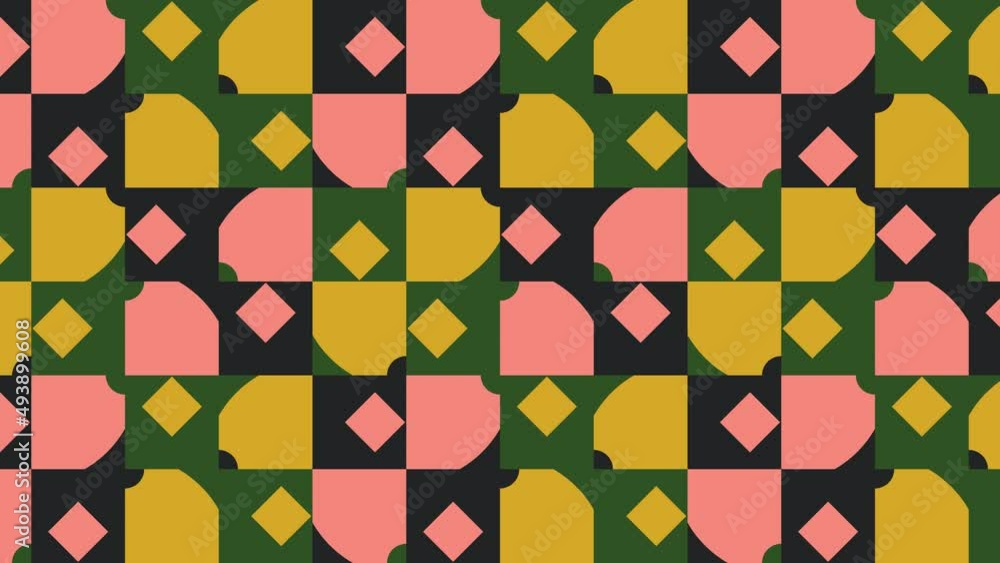 Aufkleber abstract moving pattern with multicolor geometric shapes. seamless geometric background with various
