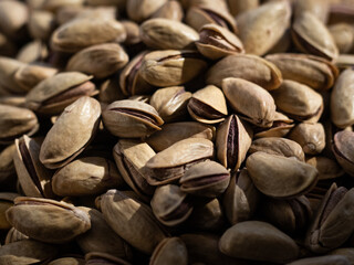 Pistachios texture and background . Tasty pistachios as background,as pistachios texture. flat lay