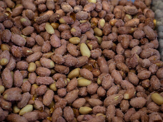 Peanuts roasted with salt at market in Turkey