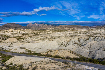 The Badlands of Abanilla and Mahoya near Murcia in Spain