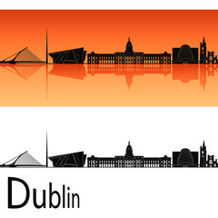 Naklejka premium dublin city skyline in ai format