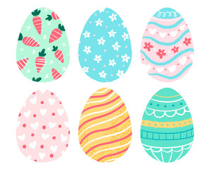 Happy Easter egg vector set bright chocolade