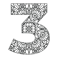 Mandala Number coloring page for kids