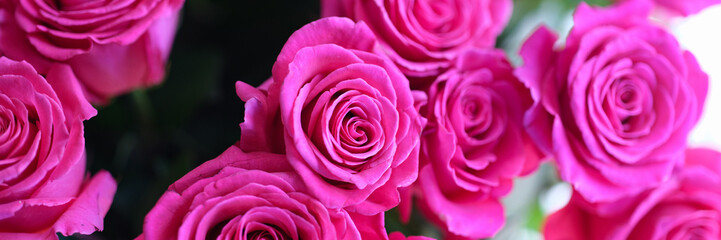 Closeup of large chic bouquet of roses background