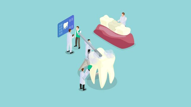 Group of dentist doing teeth of patient treatment