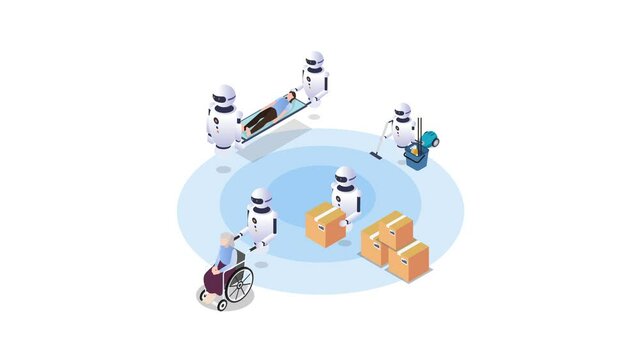Robot replacing people in different activities