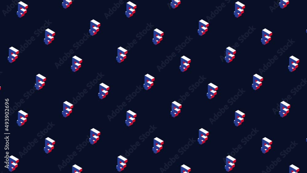 Aufkleber isometric symbols of swiss franc in dynamic pattern on a dark background. seamless loop financial an