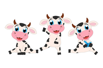 cute cow animal cartoon graphic