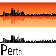 skyline in ai format of the city of  perth