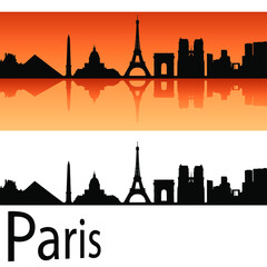 skyline in ai format of the city of  paris
