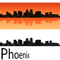skyline in ai format of the city of  phoenix