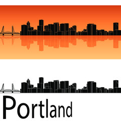 skyline in ai format of the city of  portland