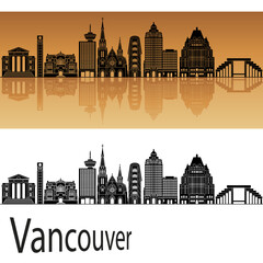 skyline in ai format of the city of  vancouver